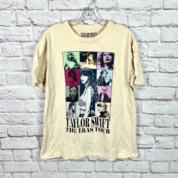 Taylor Swift Eras Tour OG Tour Cream Tee Size M - Picture 1 of 6